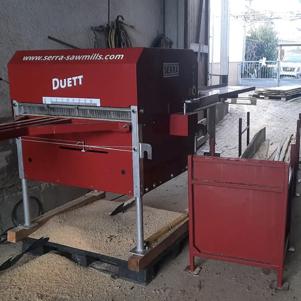 Doppelbesäumer „Duett“ für sauberes Besäumen von Blockware, Brettern oder Leisten.